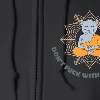 Meditating Cat Full Zip Hoodie