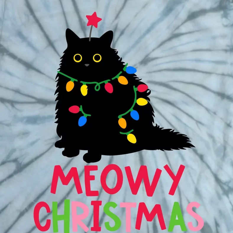 Meowy Christmas Tie-Dye T-Shirt