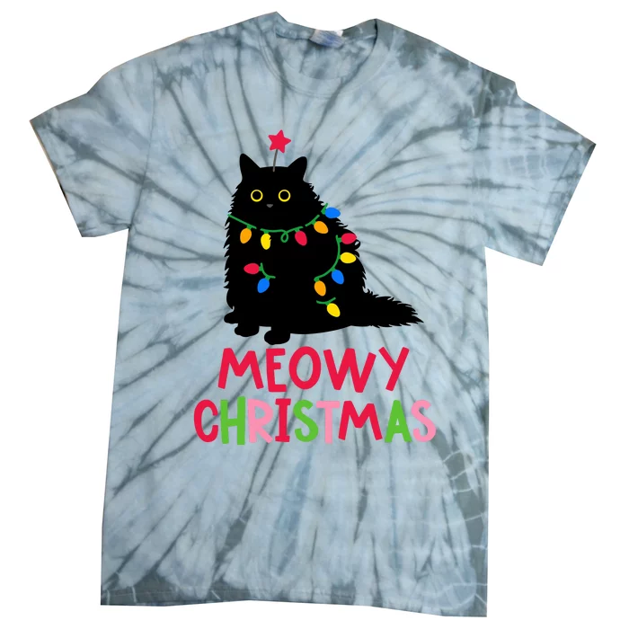 Meowy Christmas Tie-Dye T-Shirt