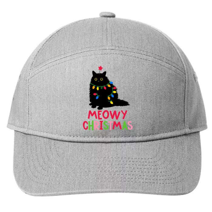 Meowy Christmas 7-Panel Snapback Hat