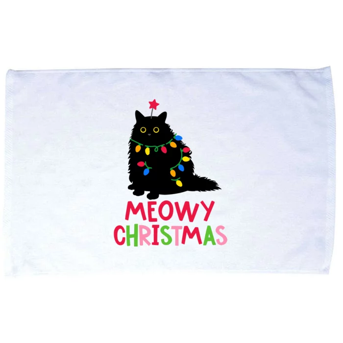 Meowy Christmas Microfiber Hand Towel