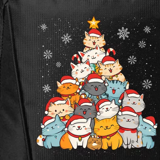 Merry Catmas Merry Christmas Tree Cat Lover City Backpack