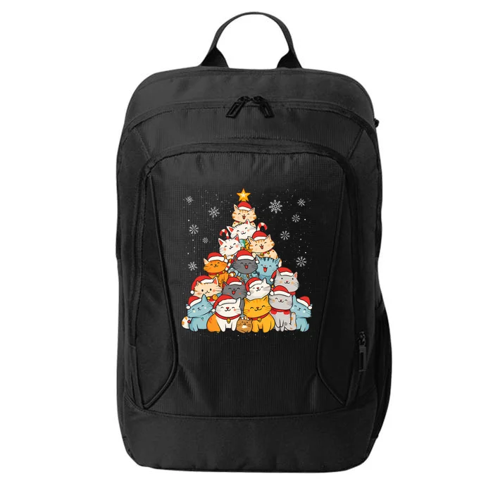 Merry Catmas Merry Christmas Tree Cat Lover City Backpack