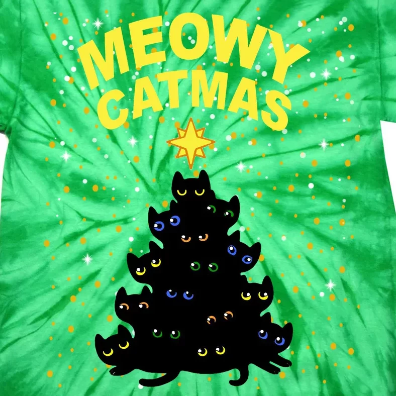 Meowy Christmas Tie-Dye T-Shirt