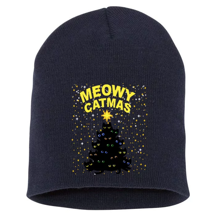 Meowy Christmas Short Acrylic Beanie