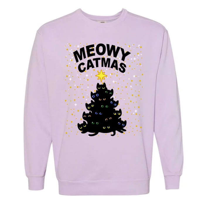 Meowy Christmas Garment-Dyed Sweatshirt