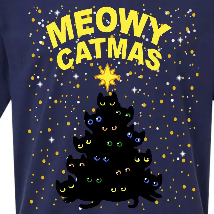 Meowy Christmas Sueded Cloud Jersey T-Shirt