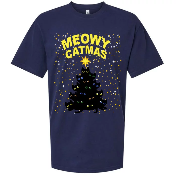 Meowy Christmas Sueded Cloud Jersey T-Shirt