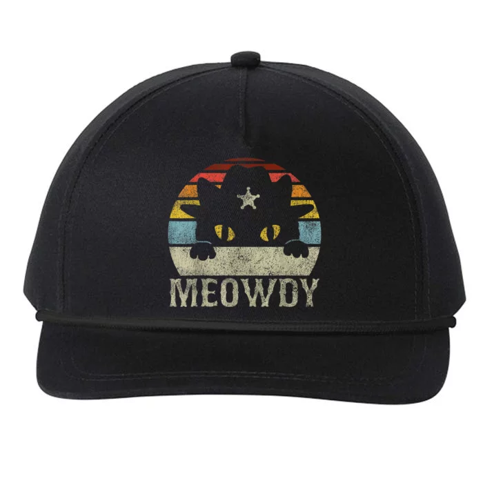 Meowdy Cat Meme Snapback Five-Panel Rope Hat