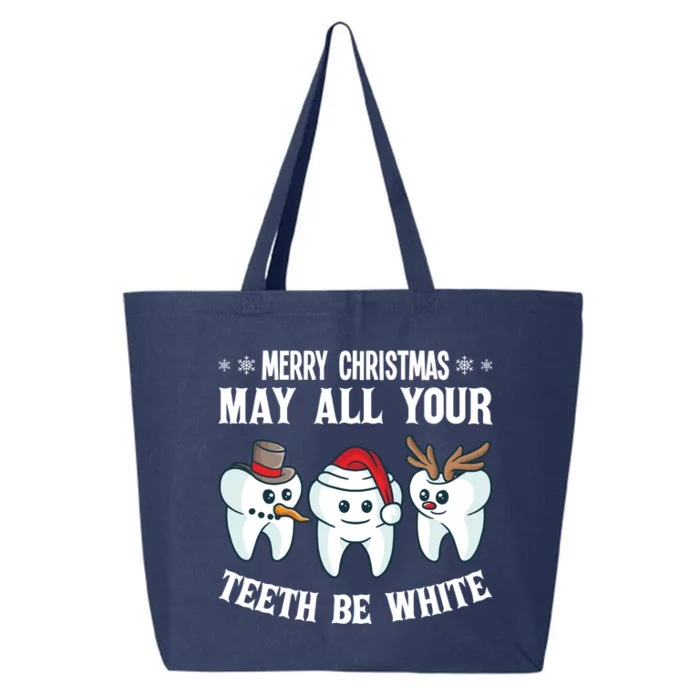 Merry Christmas May All Your Teeth Be White Dentist Dental Gift 25L Jumbo Tote