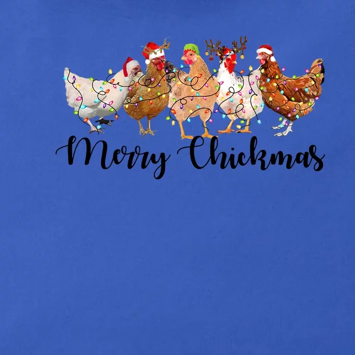 Merry Chickmas Merry Christmas Chicken Christmas Lights Long Sleeve Zip Tote Bag