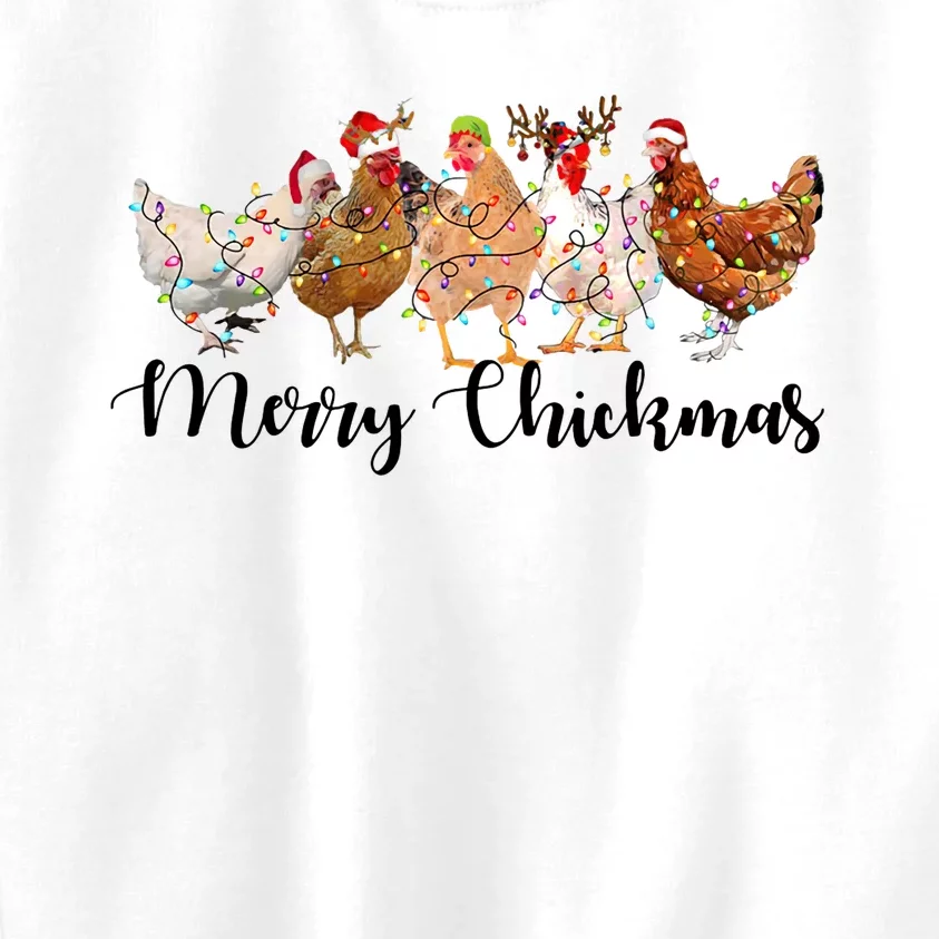 Merry Chickmas Merry Christmas Chicken Christmas Lights Long Sleeve Kids Sweatshirt