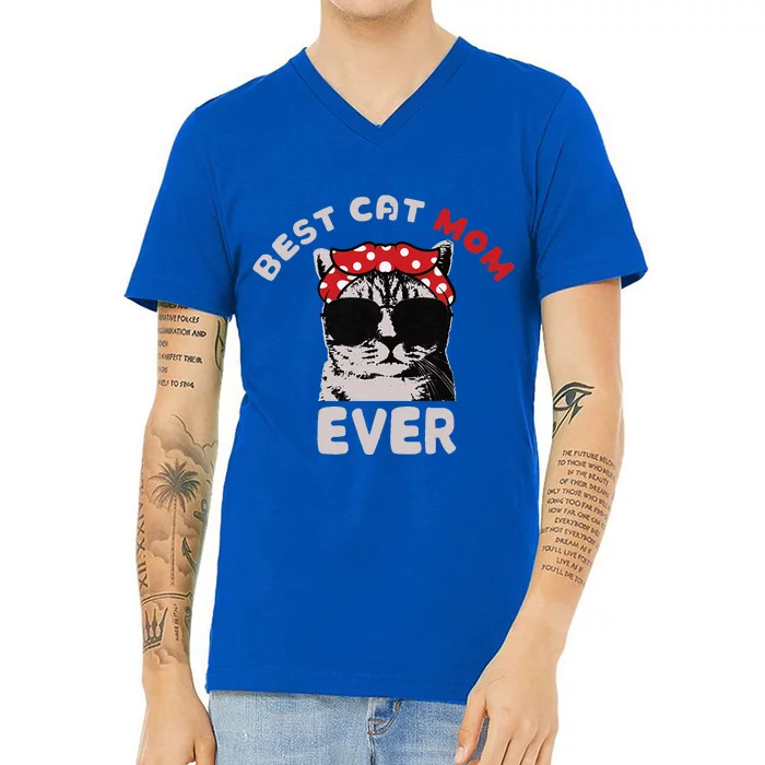 Meow Cat Meow Kitty Funny Cats Mom And Cat Dad V-Neck T-Shirt