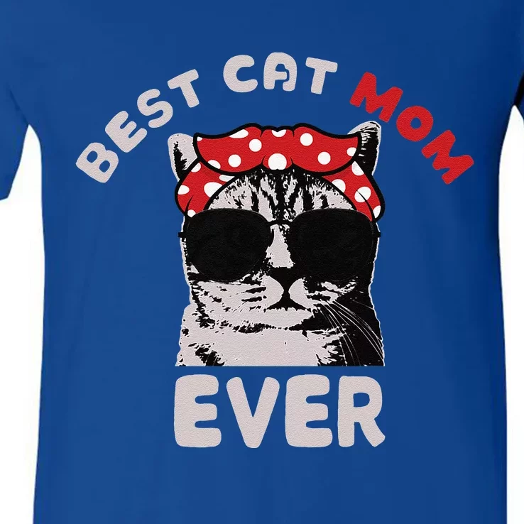 Meow Cat Meow Kitty Funny Cats Mom And Cat Dad V-Neck T-Shirt