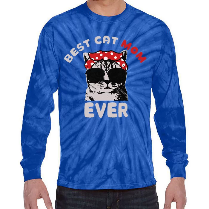 Meow Cat Meow Kitty Funny Cats Mom And Cat Dad Tie-Dye Long Sleeve Shirt