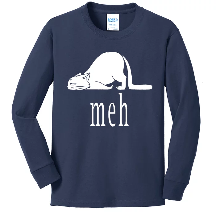 Meh Cat Kids Long Sleeve Shirt