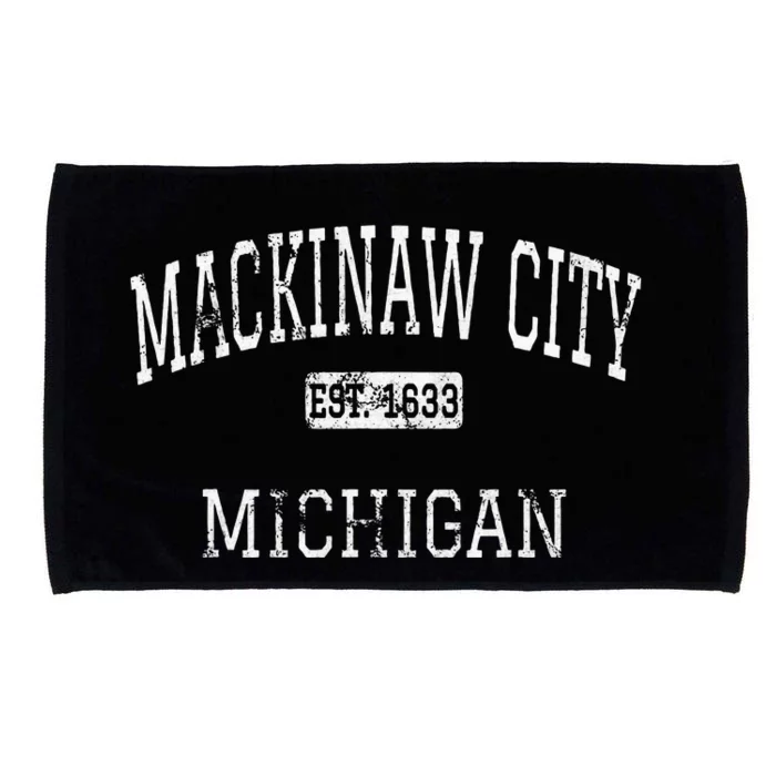 Mackinaw City Michigan Mi Vintage Microfiber Hand Towel