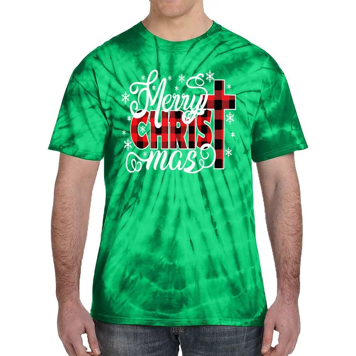 Merry Christ Mas Christian Jesus Christmas Pjs Xmas Pajamas Tie-Dye T-Shirt