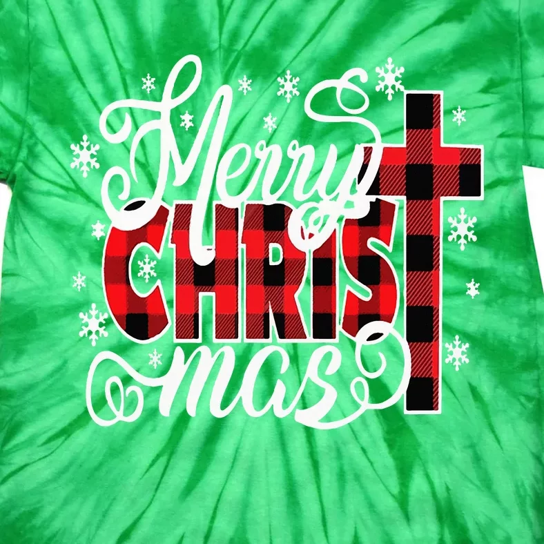 Merry Christ Mas Christian Jesus Christmas Pjs Xmas Pajamas Tie-Dye T-Shirt