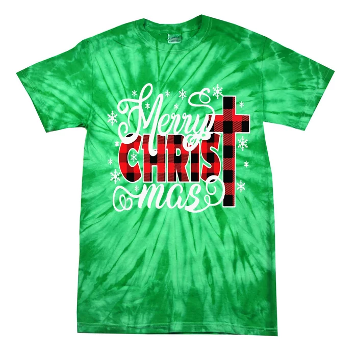 Merry Christ Mas Christian Jesus Christmas Pjs Xmas Pajamas Tie-Dye T-Shirt