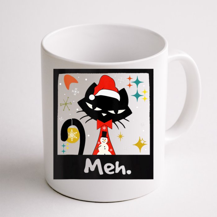 Meh Cat Mid Century Modern Christmas Look Retro 50s 60s Cats Tank Top Front & Back Coffee Mug