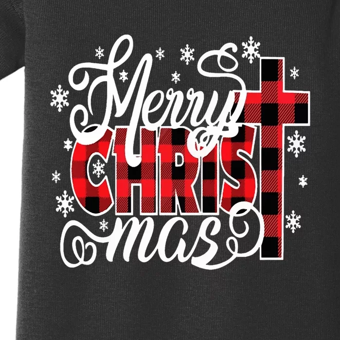 Merry Christ Mas Christian Jesus Christmas Pjs Xmas Pajamas Baby Bodysuit