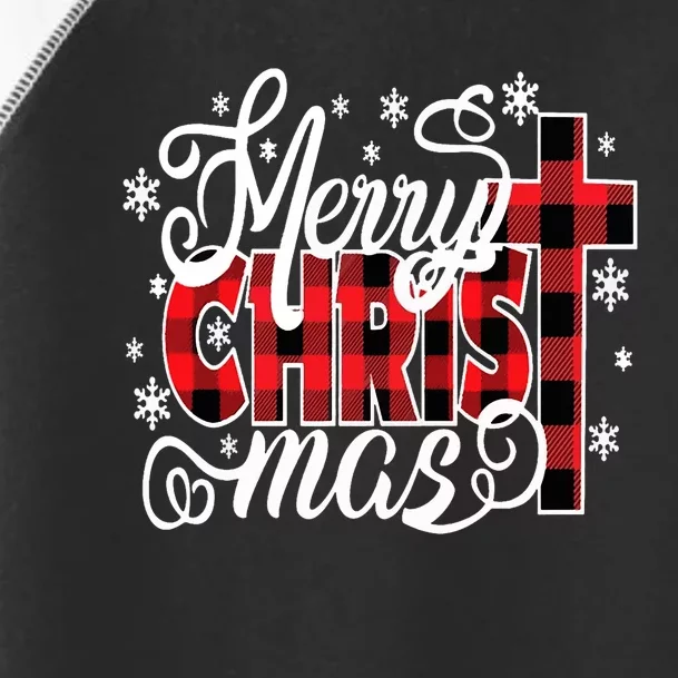 Merry Christ Mas Christian Jesus Christmas Pjs Xmas Pajamas Toddler Fine Jersey T-Shirt