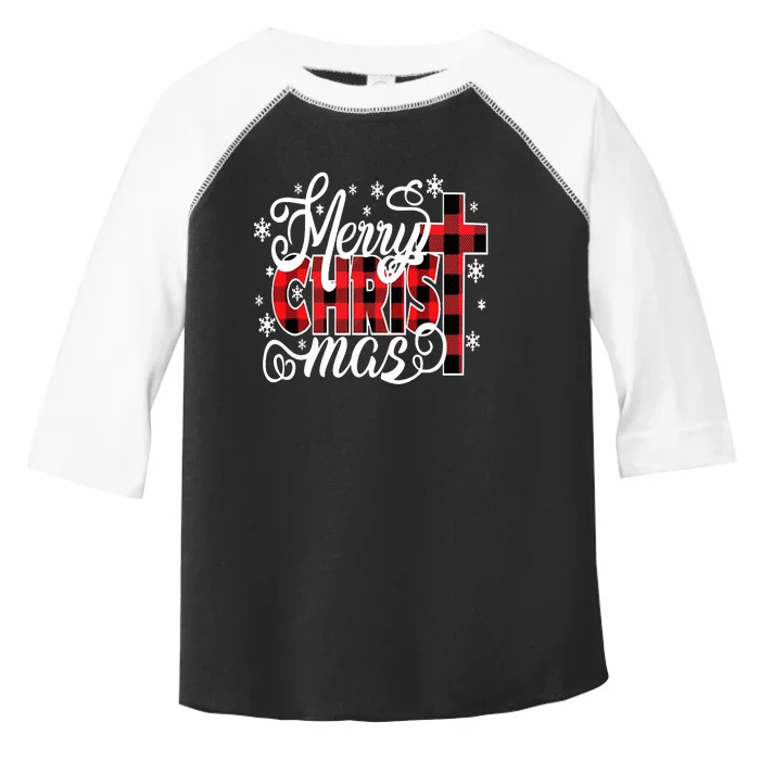 Merry Christ Mas Christian Jesus Christmas Pjs Xmas Pajamas Toddler Fine Jersey T-Shirt