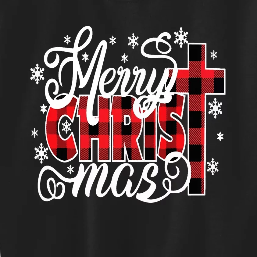 Merry Christ Mas Christian Jesus Christmas Pjs Xmas Pajamas Kids Sweatshirt