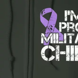 Military Child Month Boys Shirt Purple Up Brat Kid Full Zip Hoodie