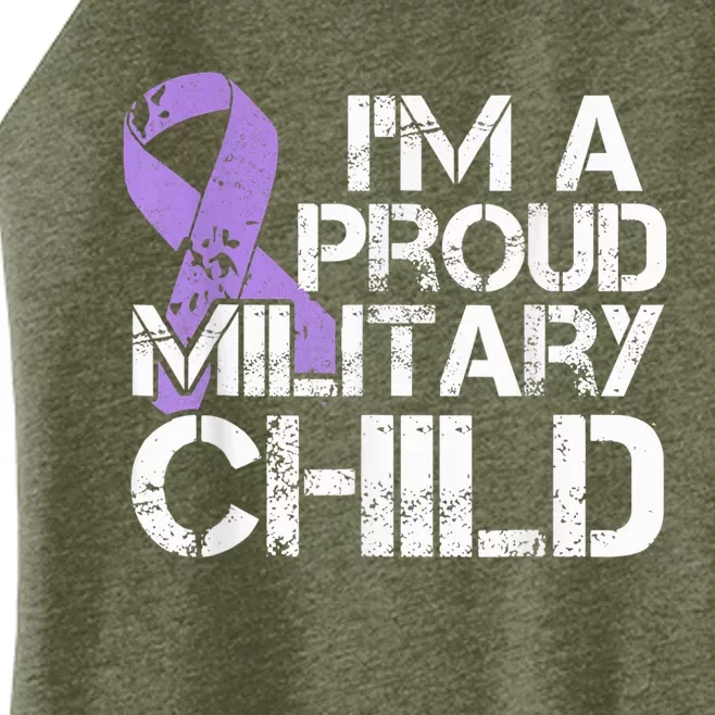 Military Child Month Boys Shirt Purple Up Brat Kid Women’s Perfect Tri Rocker Tank