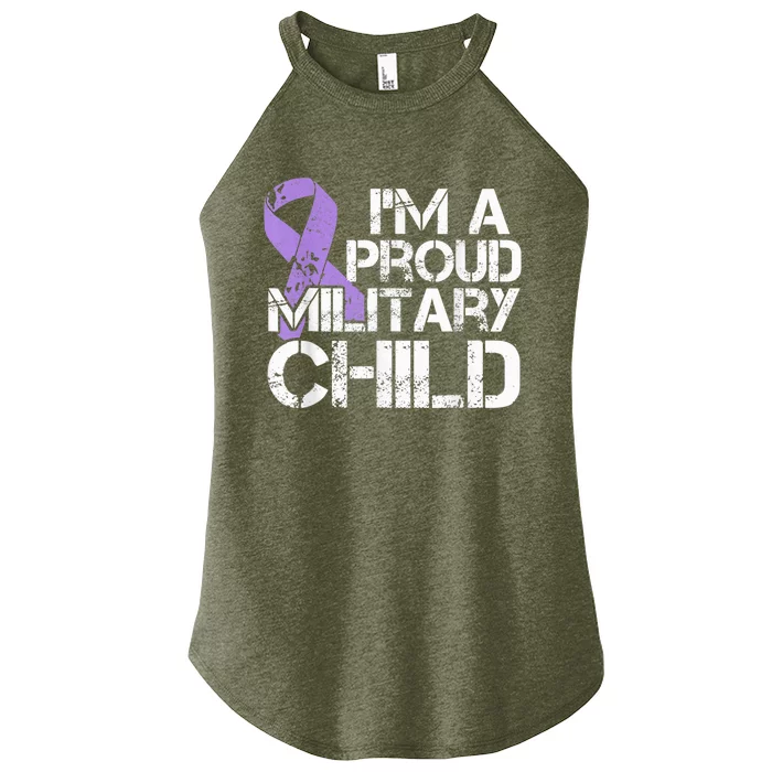 Military Child Month Boys Shirt Purple Up Brat Kid Women’s Perfect Tri Rocker Tank