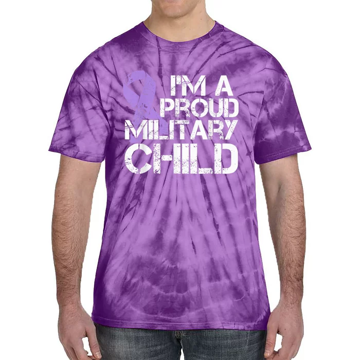 Military Child Month Boys Shirt Purple Up Brat Kid Tie-Dye T-Shirt