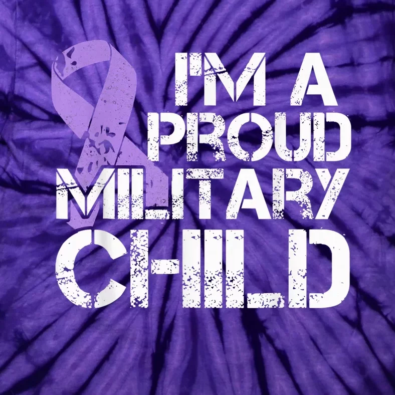 Military Child Month Boys Shirt Purple Up Brat Kid Tie-Dye T-Shirt