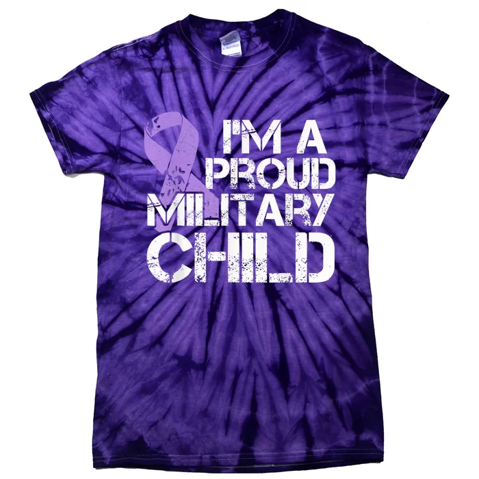 Military Child Month Boys Shirt Purple Up Brat Kid Tie-Dye T-Shirt