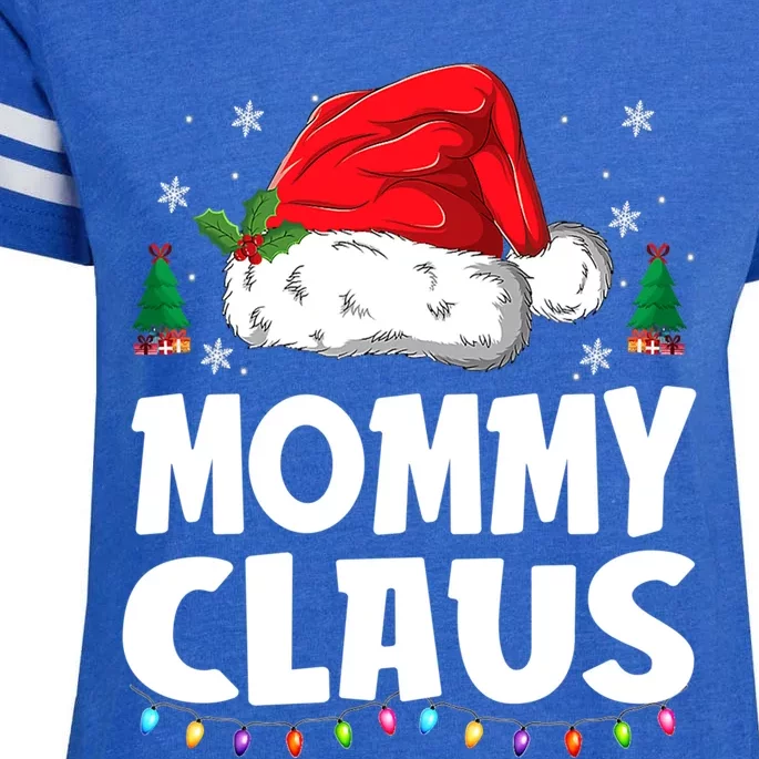 Mommy Claus Matching Group Xmas Family Christmas Pajama Meaningful Gift Enza Ladies Jersey Football T-Shirt