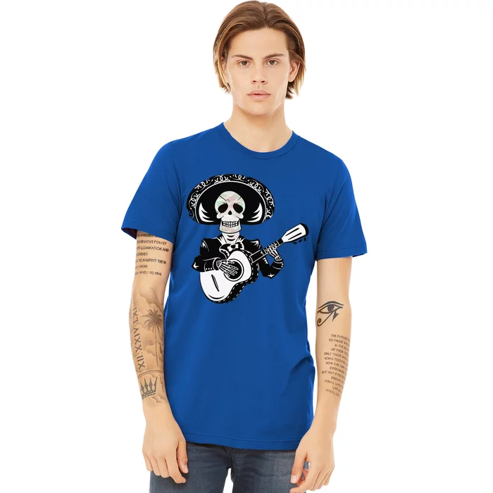 Mexican Charro Mariachi Halloween Dia De Muertos Premium T-Shirt