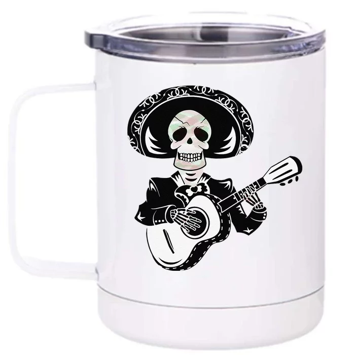 Mexican Charro Mariachi Halloween Dia De Muertos Front & Back 12oz Stainless Steel Tumbler Cup