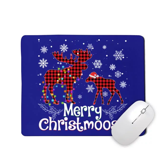 Merry Christmoose Moose Buffalo Red Plaid Christmas Gift Mousepad