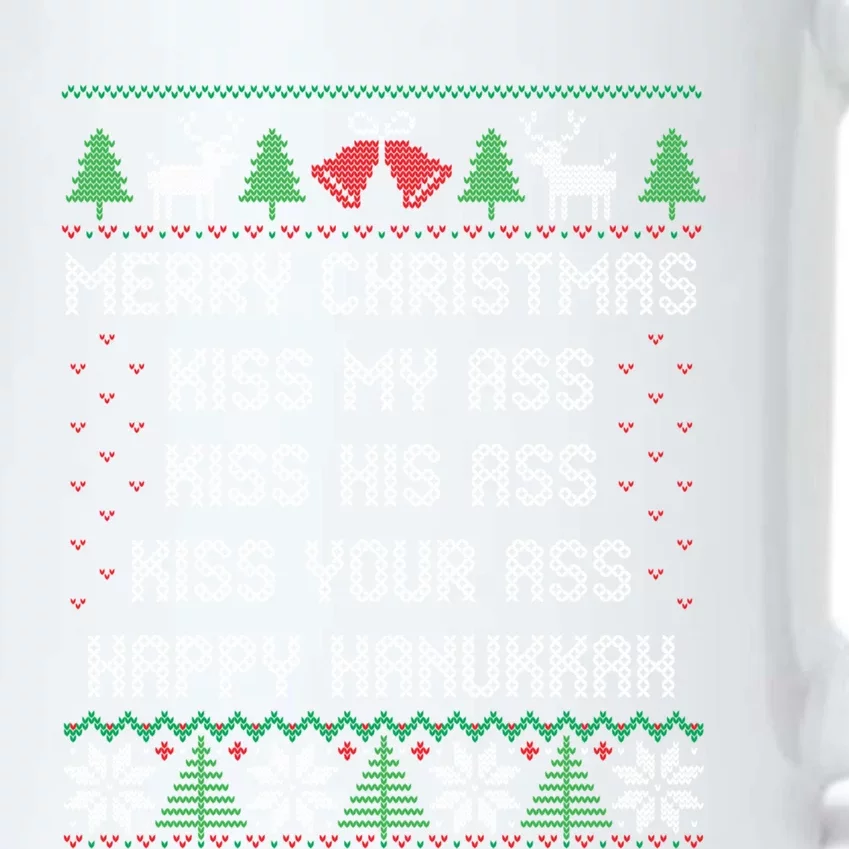 Merry Christmas My Ass Happy Hanukkah Ugly Xmas Sweater Meaningful Gift Black Color Changing Mug