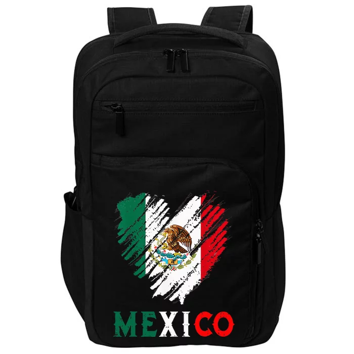 Mexico City Mexican Flag Heart Viva Mexico Independence Day Impact Tech Backpack