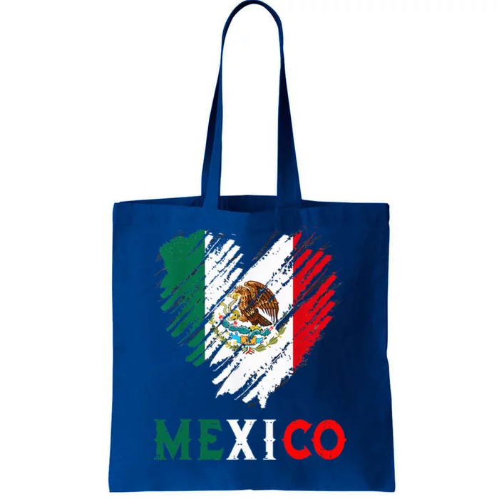 Mexico City Mexican Flag Heart Viva Mexico Independence Day Tote Bag