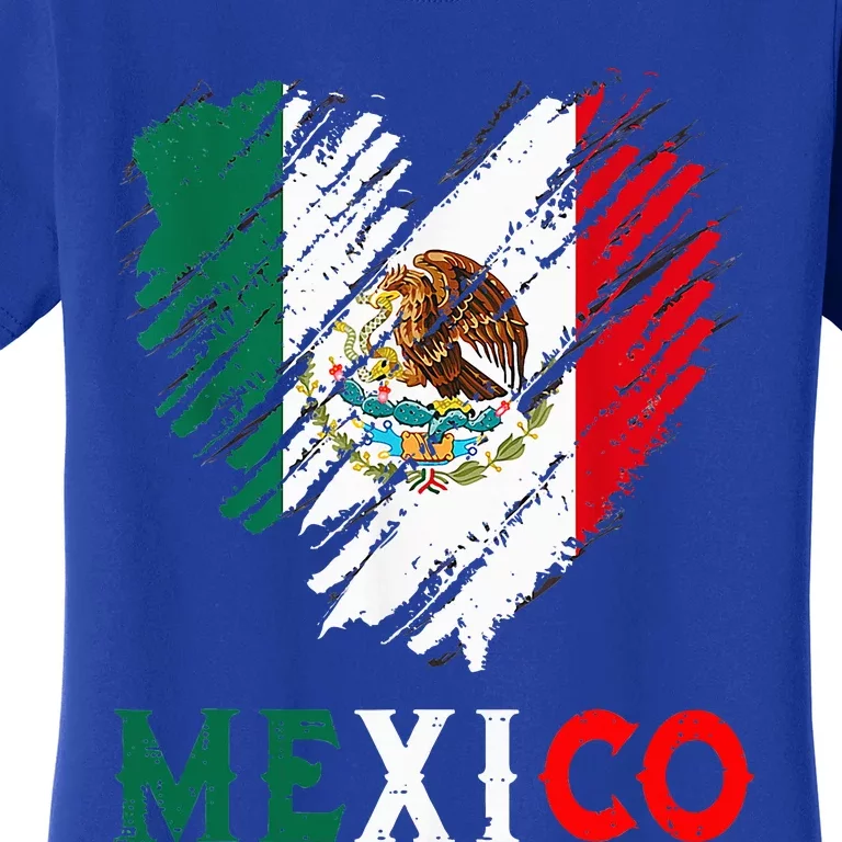 Mexico City Mexican Flag Heart Viva Mexico Independence Day Women's T-Shirt