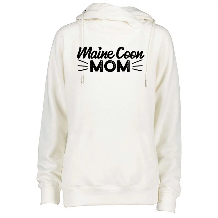 Maine Coon Mom Mama Cat Lover Gift Womens Funnel Neck Pullover Hood