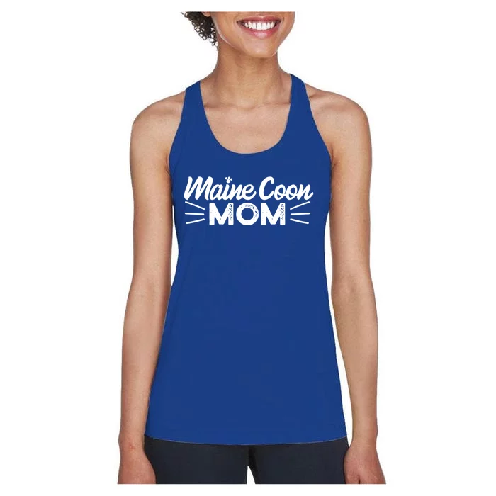 Maine Coon Mom Mama Cat Lover Gift Women's Racerback Tank