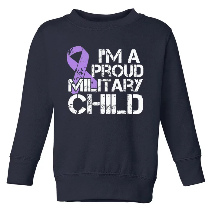 Military Child Month Purple Up Brat Toddler Sweatshirt