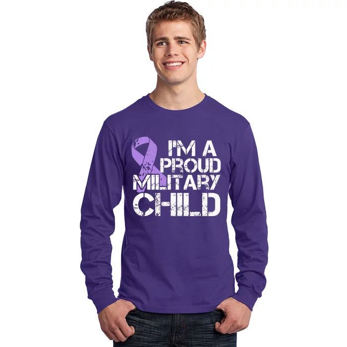 Military Child Month Purple Up Brat Long Sleeve Shirt