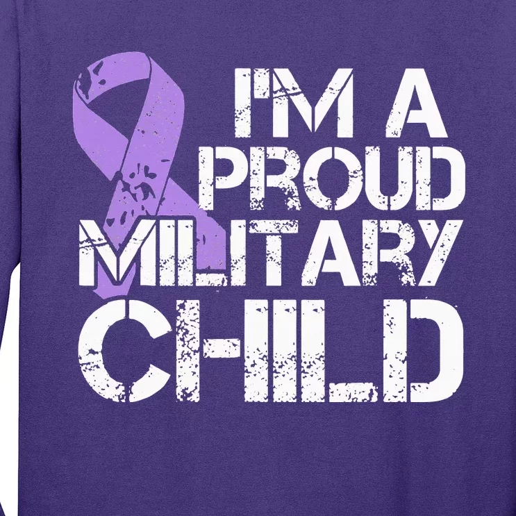 Military Child Month Purple Up Brat Long Sleeve Shirt