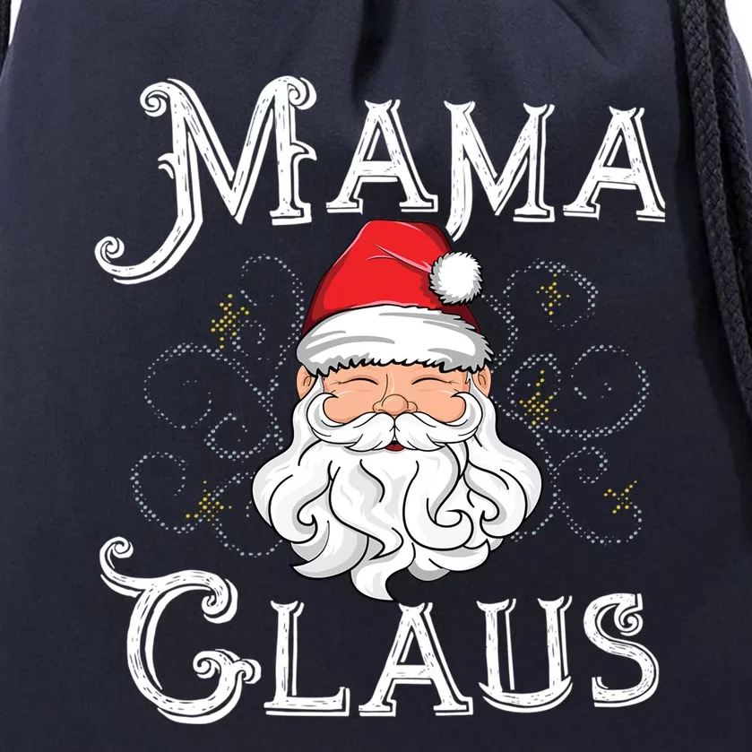 Mama Claus Matching Family Christmas Outfit Xmas Mom Gift Drawstring Bag