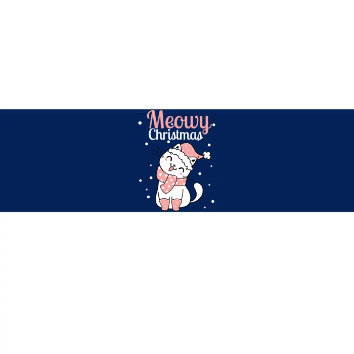 Meowy Catmas Meowy Xmas Winter Holidays Reindeer Cat Lovers Bumper Sticker